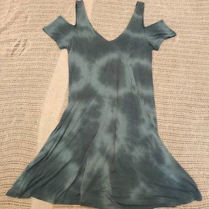 Blue Tie-Dye Swing T-Shirt Dress